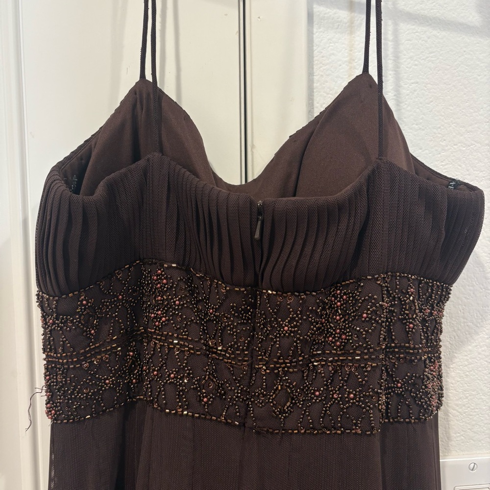 Xscape Petite women’s formal Long dress Brown Maxi Dress Size 8 P - Picture 5 of 9